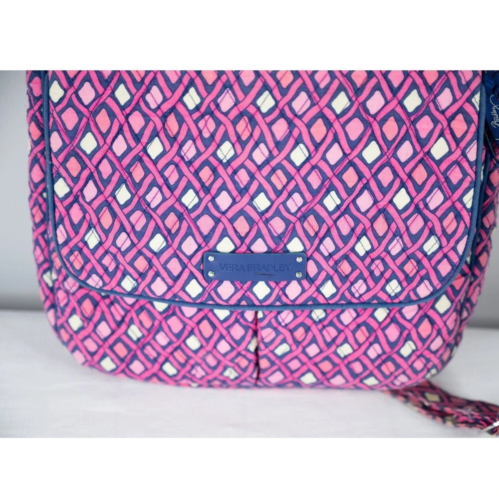 Vera Bradley Crossbody Bag Womens Katalina Pink Diamonds Hipster Mail Bag retire